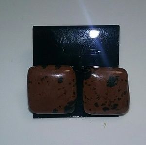 Brown and black gold studs